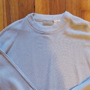 Cable & Gauge Light Blue Ribbed Sweater